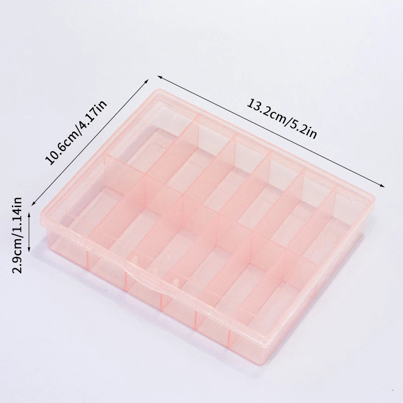 12 Grids False Nail Foils Storage Box Transparent Plastic Jewelry Beads Rhinestones False Nail Art Tips Box Empty Case Organizer