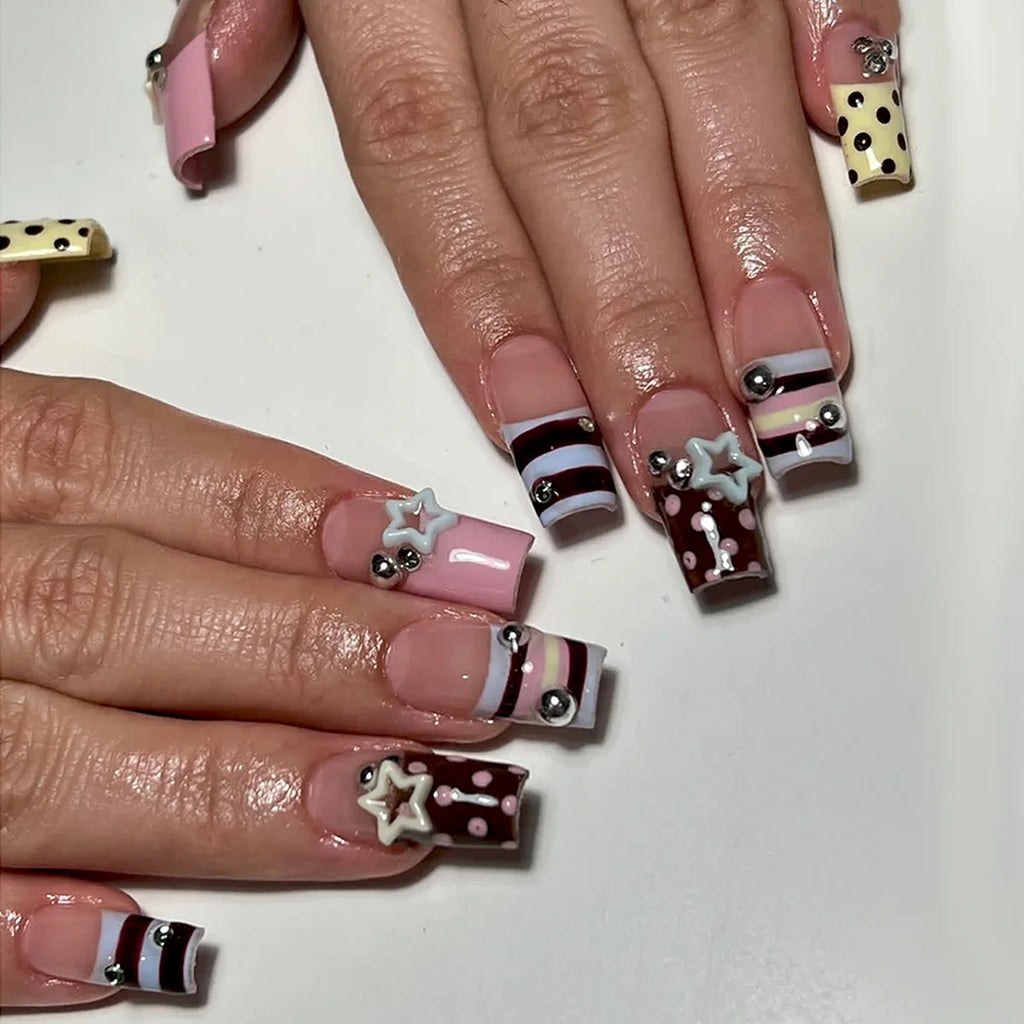 24pcs Sweet Stars Press On Nails