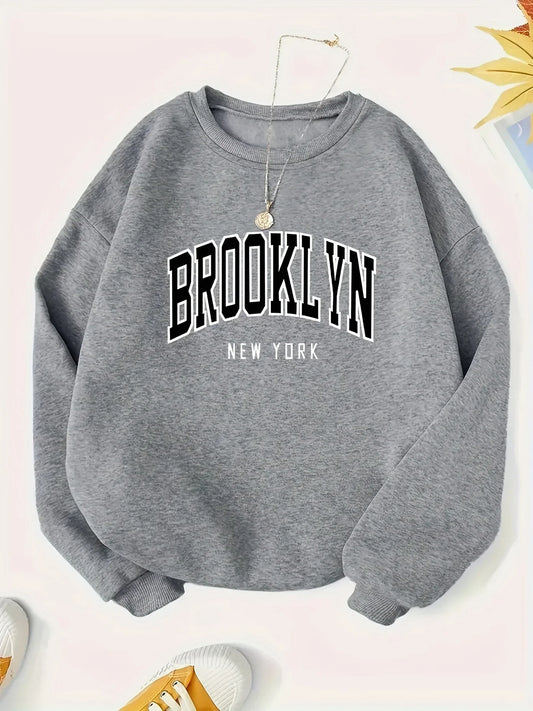 BROOKLYN Print Pullover Sweatshirt