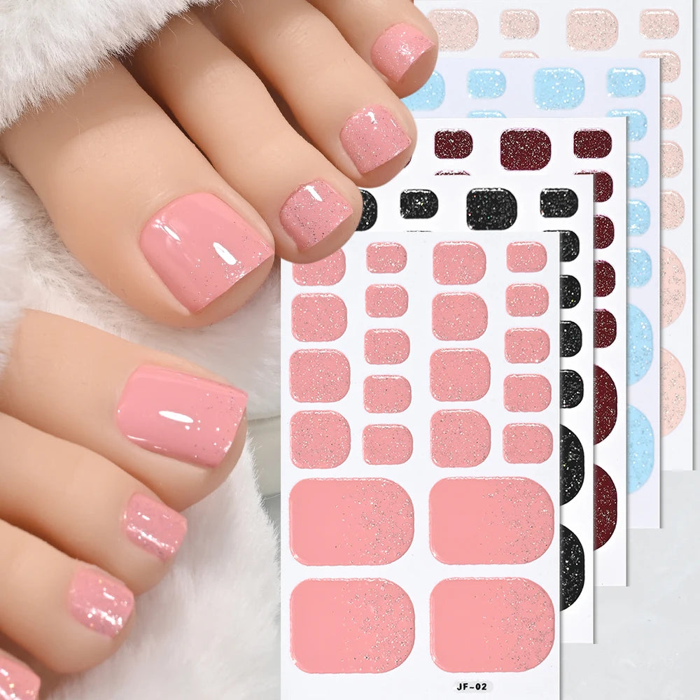 1 set 110 tips Shine Glitter Toenail Stickers