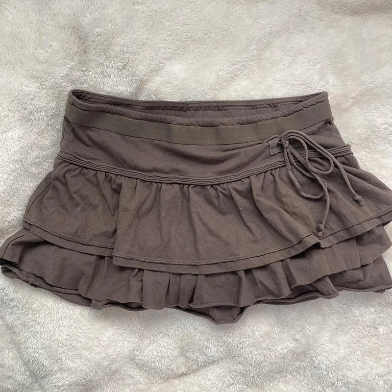 Low Rise Tiered Skirt