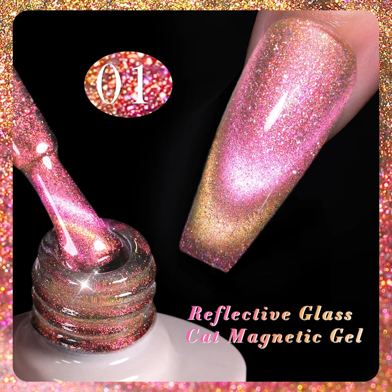 BORN PRETTY 10ml Water Light Cat Magnetic Gel Nail Polish Shining Super Sliver-light Holographics Soak Off UV Gel Varnish