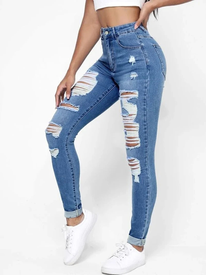 Ripped Holes Casual Skinny Jeans