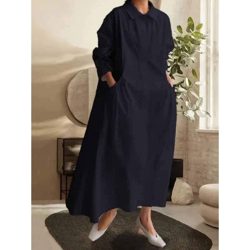 Long Sleeved Lapel Dress