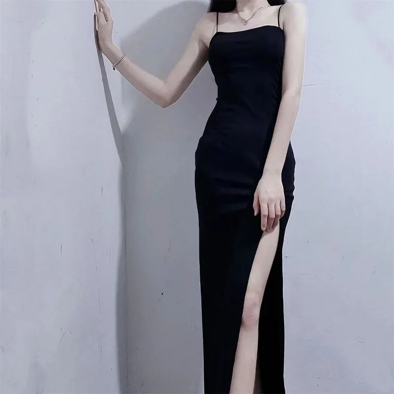 Black Spaghetti Strap Maxi Dress