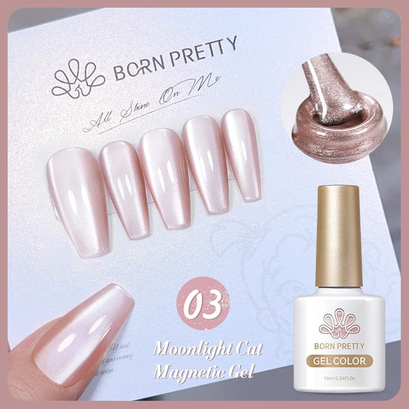 BORN PRETTY 10ml Water Light Cat Magnetic Gel Nail Polish Shining Super Sliver-light Holographics Soak Off UV Gel Varnish