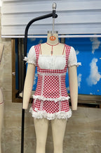 Gingham Skirt Set