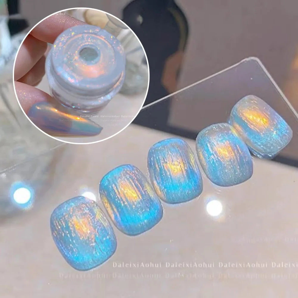 Mermaid Chrome Unicorn Nail Powder Aurora Nail Glitter Nail Art Decoration Moon Nail Powder for Gel Polish Mirror Effect Pigment