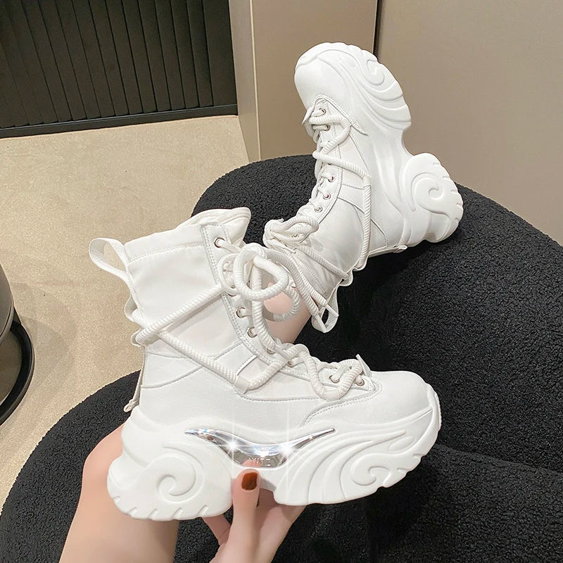 Ankle Chunky High Platform Breathable Sneakers