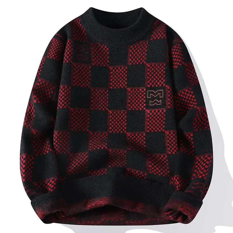 Checkered Knitted Sweater