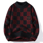 Checkered Knitted Sweater