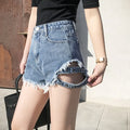 Side Spike Denim Shorts