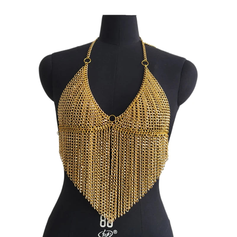 Metal Chain Halter Neck Top