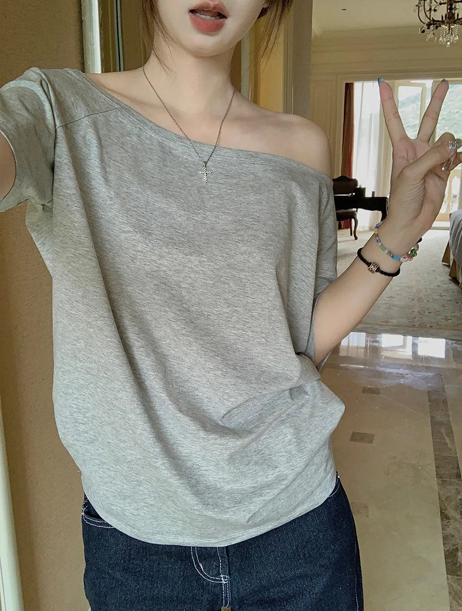 Solid Simple Casual Short Sleeve Top