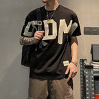 Solid Color Letter Printed Tee