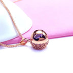 Plated 14K Rose Gold Ball Bead Necklace