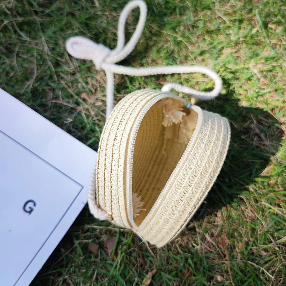 Children Flower Straw Bags