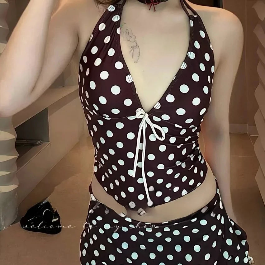 Polka Dot Halter Neck Bikini