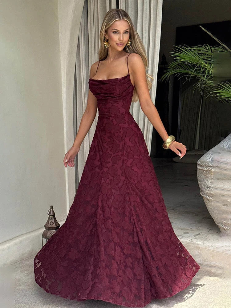 Floral Embroidery Maxi Dress