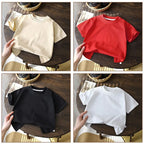 Solid Cotton Casual Short Sleeve Tee