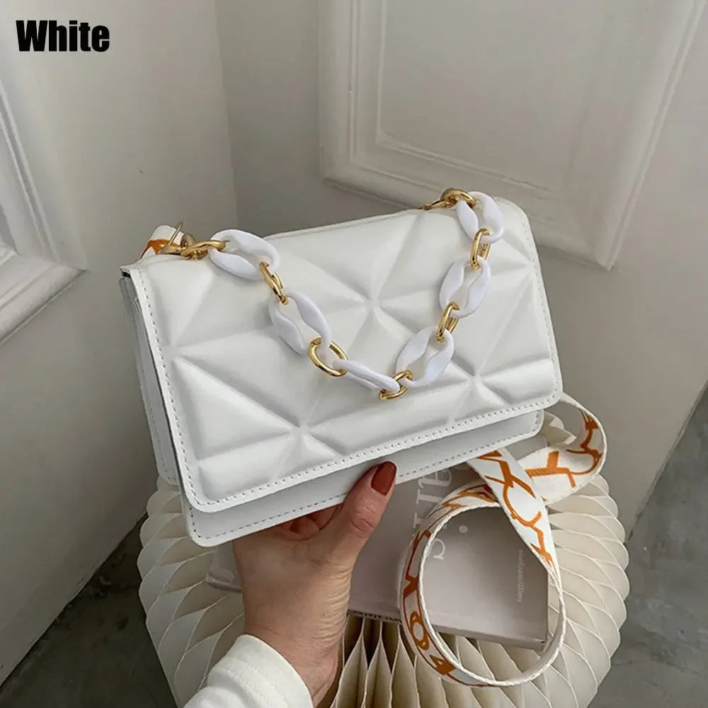 PU Leather Crossbody Clutch Flap Bag