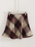 Plaid Woolen Mini Skirt
