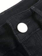 Rhinestone Embellished Black Stretch Skinny Jeans