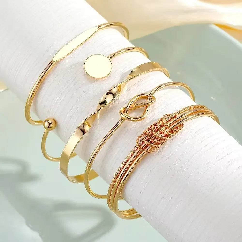 Trendy Multilayer Bracelets for Female Elegant Delicate Twist Sparkling Adjustable Bangles Jewelry Couples Gifts