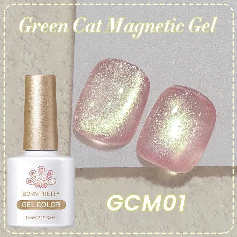 BORN PRETTY 10ml Water Light Cat Magnetic Gel Nail Polish Shining Super Sliver-light Holographics Soak Off UV Gel Varnish