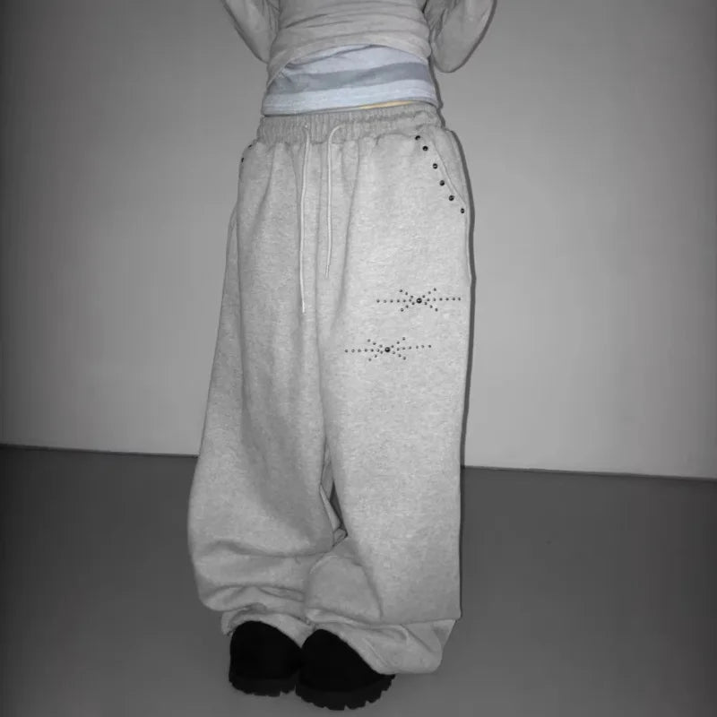 Rhinestone Embellished Sweatpants