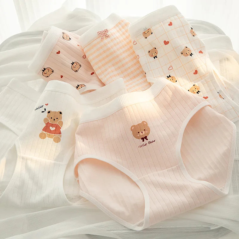 M-XL Women's Cotton Underwear Girls' Cartoon Comfort Briefs Mid Waist Underpants Female Lingerie Breathable Panties Selling