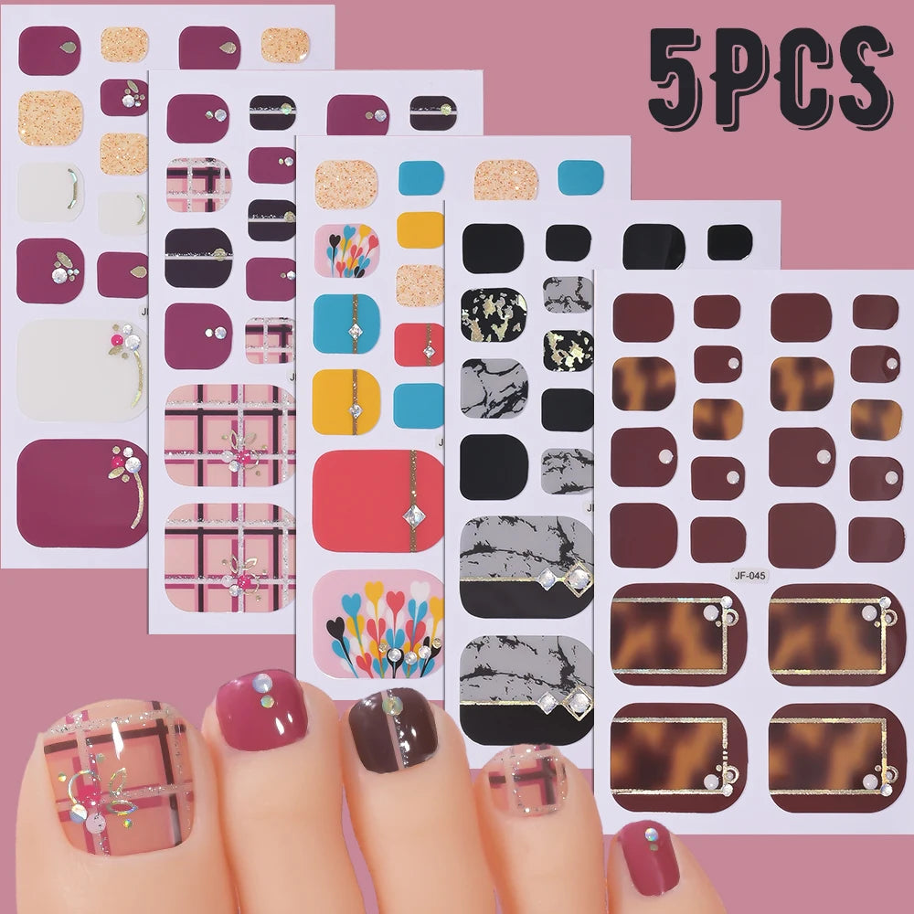 1 set 110 tips Shine Glitter Toenail Stickers