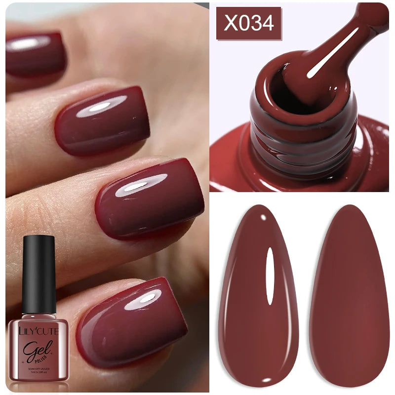 LILYCUTE 8ml Pink Dried Flower Gel Nail Polish Natural Flower Fairy Nail Art Gel Soak Off UV LED Painting Varnish For Nails DIY