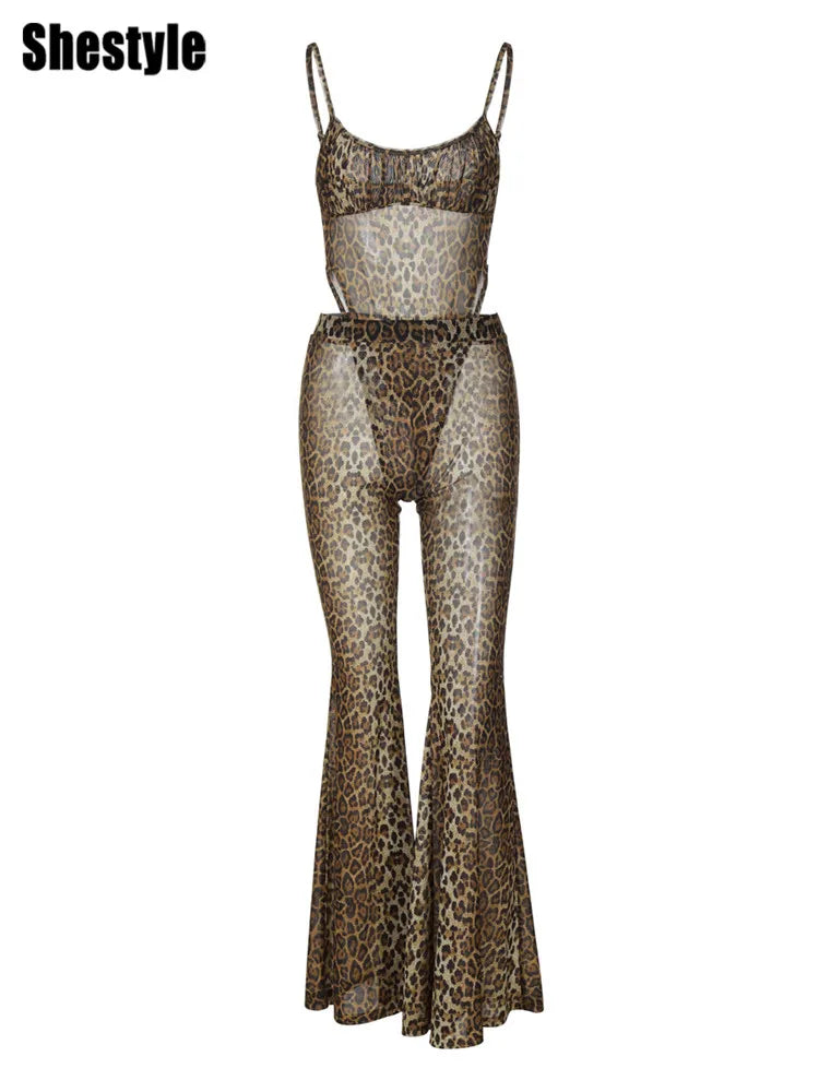 Shestyle Leopard Mesh Two Piece Set