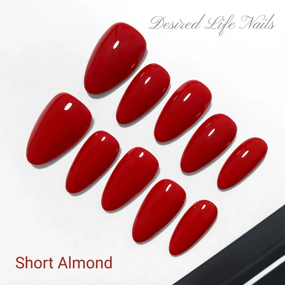 Short Black Simple Handmade Press on Nails