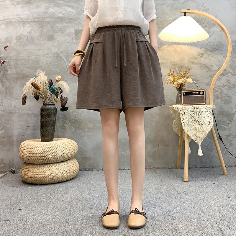 Waist Wide-Leg Shorts