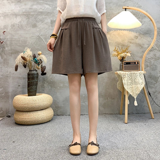 Waist Wide-Leg Shorts