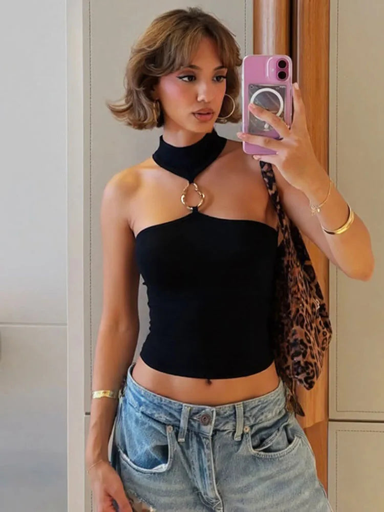 Metal Buckle Decoration Tank Top