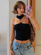 Metal Buckle Decoration Tank Top