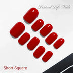 Short Black Simple Handmade Press on Nails