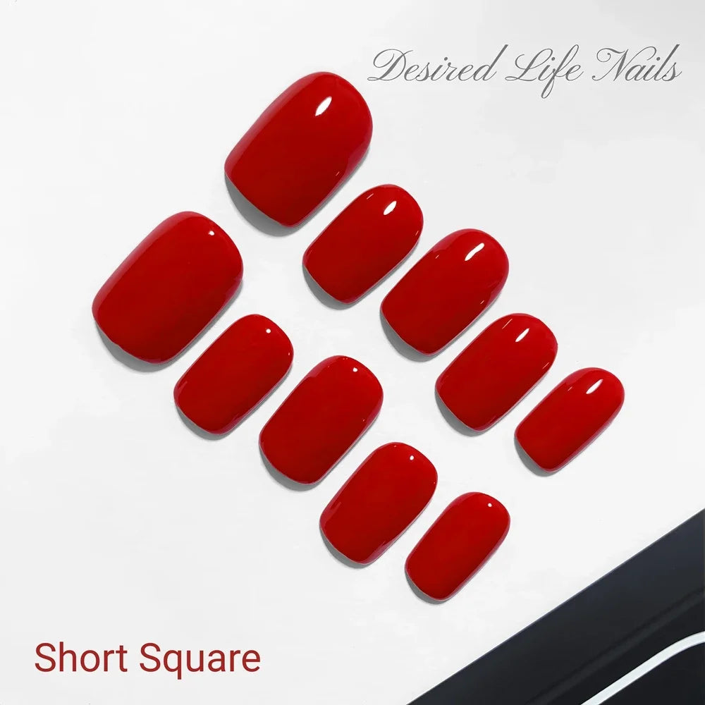 Short Black Simple Handmade Press on Nails