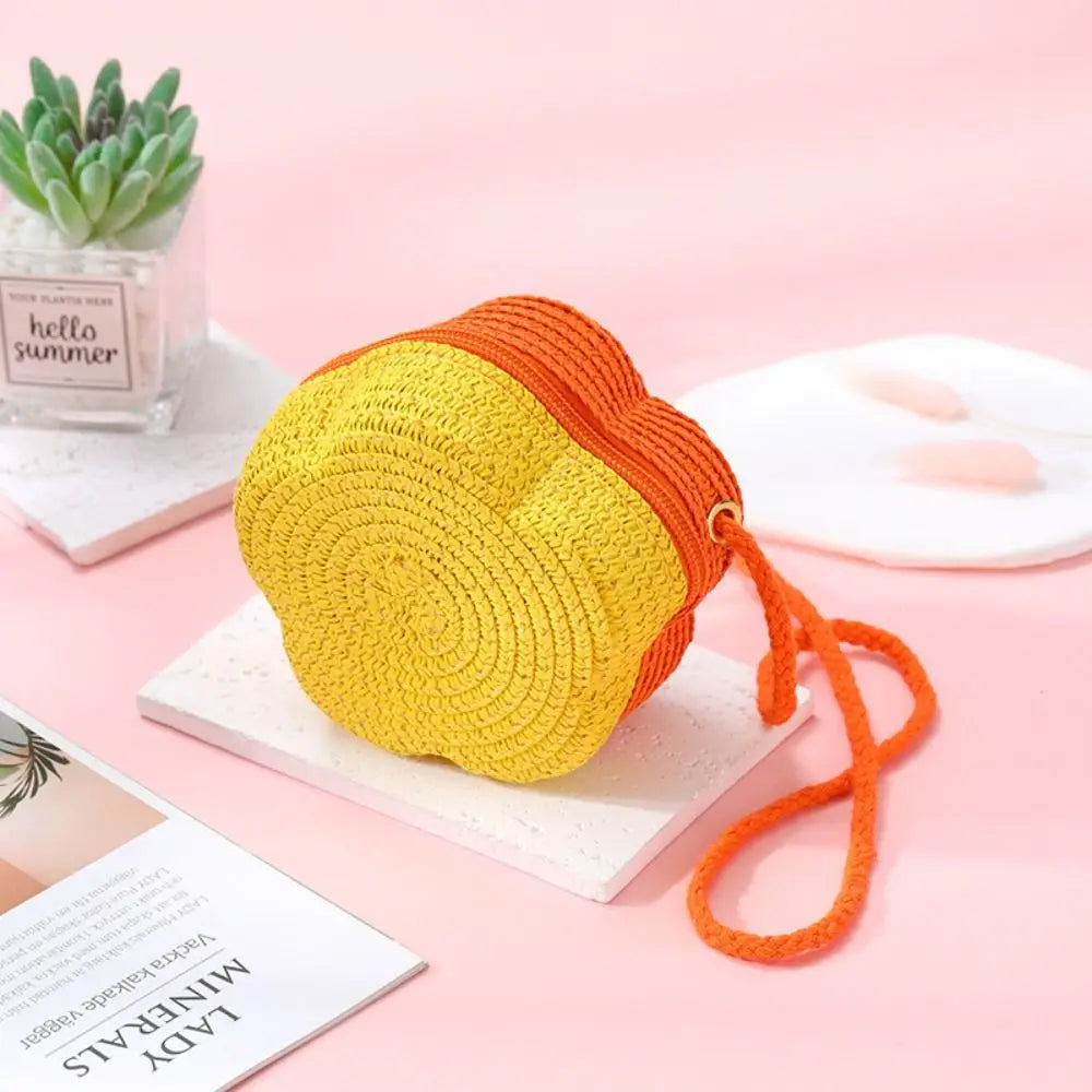 Flower Woven Crossbody Bag