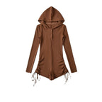 Drawstring Hooded Romper
