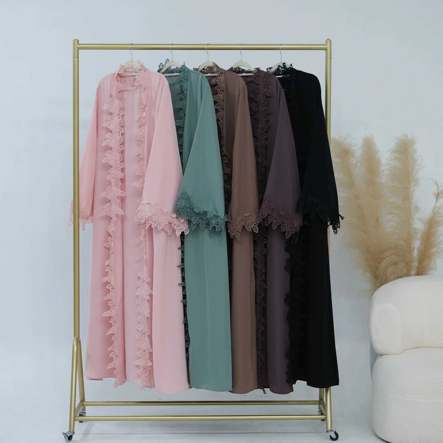 Eid Dress Abaya Suit Lace Cardigan Robe Women Muslim Dresses 2 Piece Set Ramadan Dubai Party Abayas Kaftan Vestidos Jalabiya