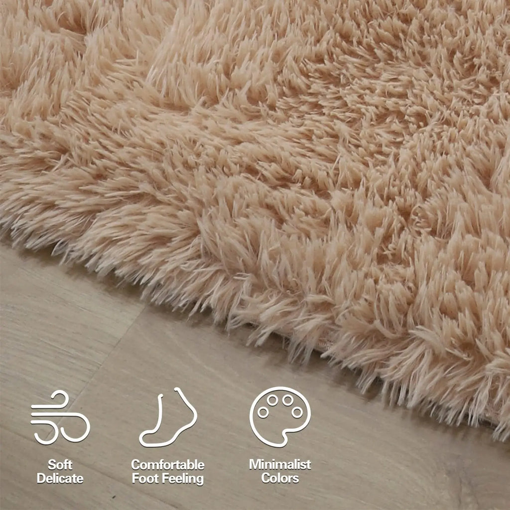 Shag Living Room Silk Wool Carpet