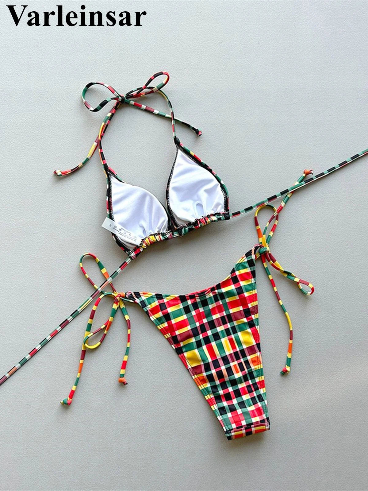 Plaid Halter Bikini