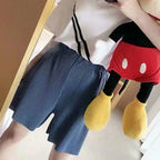 Elastic High Waist Pleated Shorts