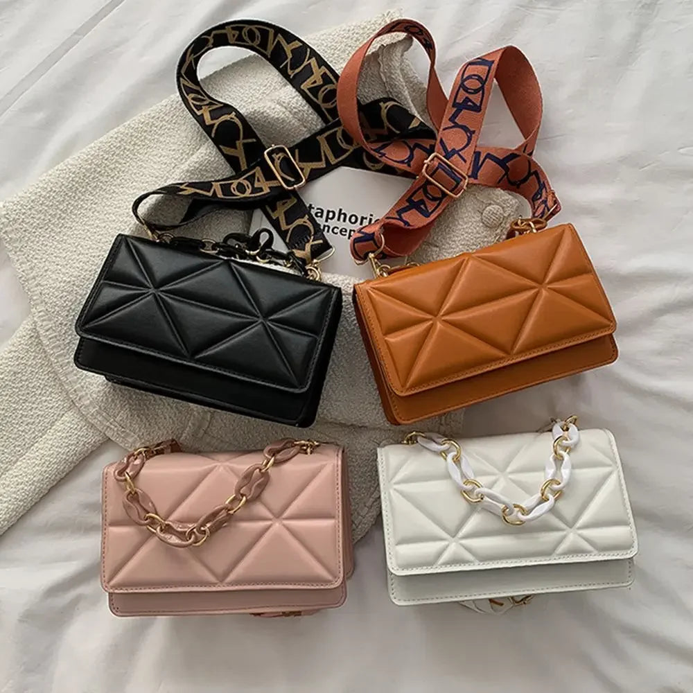 PU Leather Crossbody Clutch Flap Bag