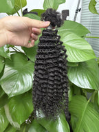 30g/bundle Afro Kinky Curly Human Hair Bundles 4a 4b 4c Deep Wave Bulk Human Hair Bundles Deal Hair Extensions for Braids/Twists