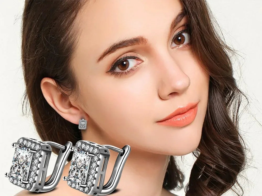 Square 925 Sterling Silver Earring
